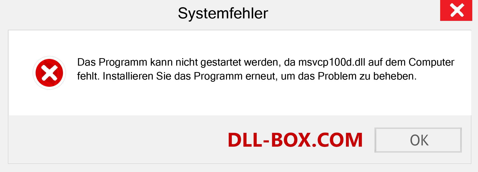 msvcp100d.dll-Datei fehlt?. Download für Windows 7, 8, 10 - Fix msvcp100d dll Missing Error unter Windows, Fotos, Bildern