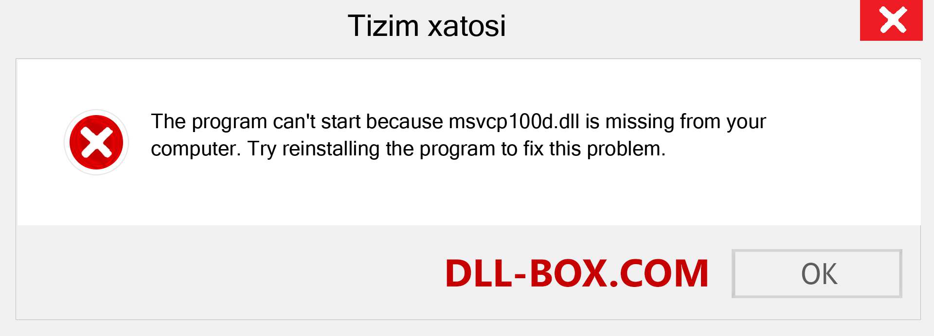 msvcp100d.dll fayli yo'qolganmi?. Windows 7, 8, 10 uchun yuklab olish - Windowsda msvcp100d dll etishmayotgan xatoni tuzating, rasmlar, rasmlar